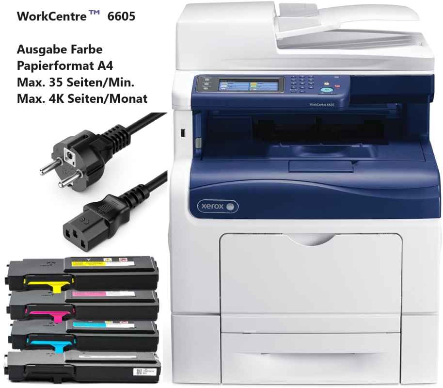 xerox, workcentre, 6605, farbmultifunktionssysteme, multifunktions-farbkopierer, netzwerkdrucker, scanner, fax